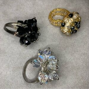 Cluster bead statement rings